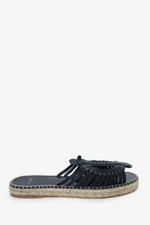 Altuzarra Black Woven Leather Espadrilles size 39