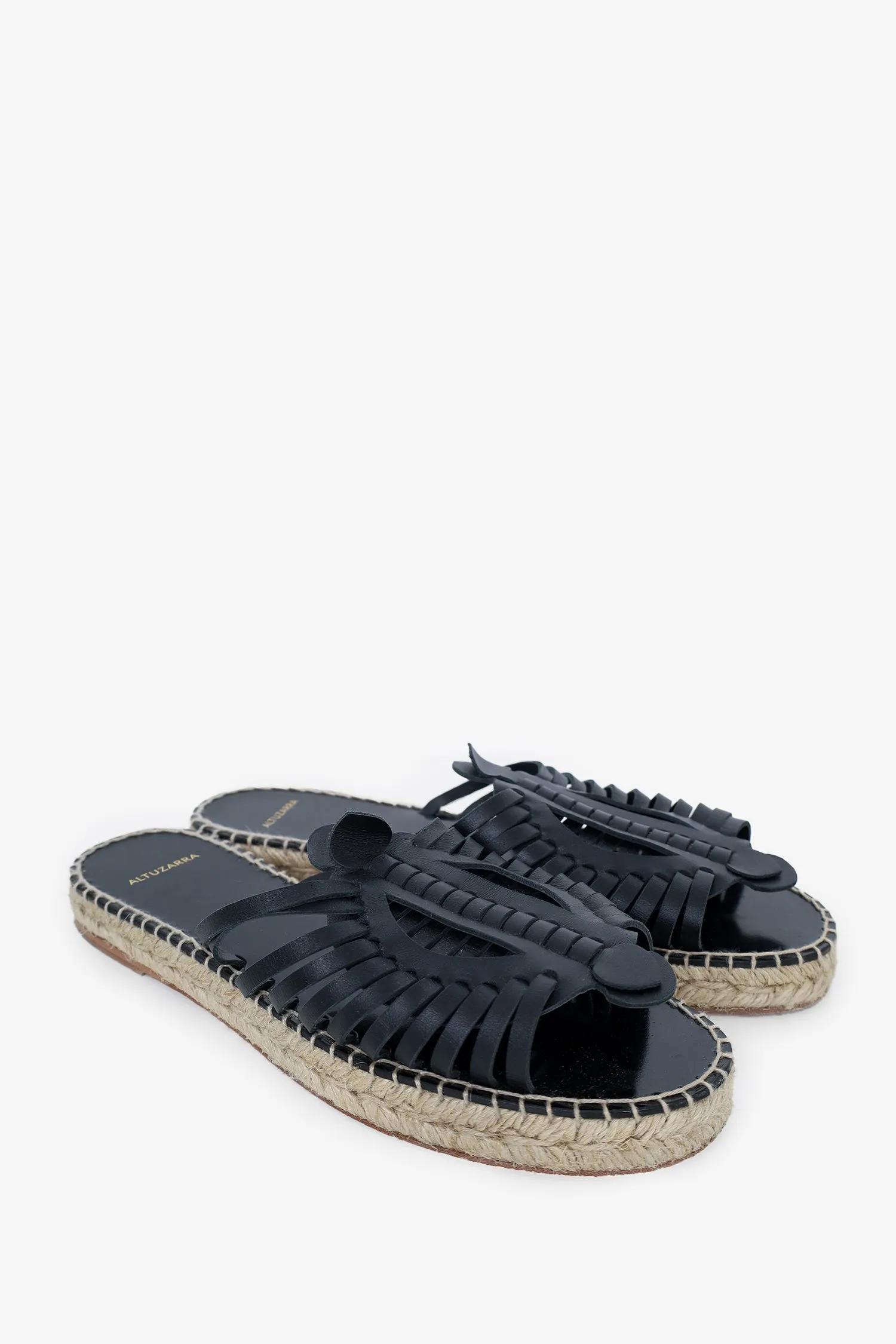 Altuzarra Black Woven Leather Espadrilles size 39