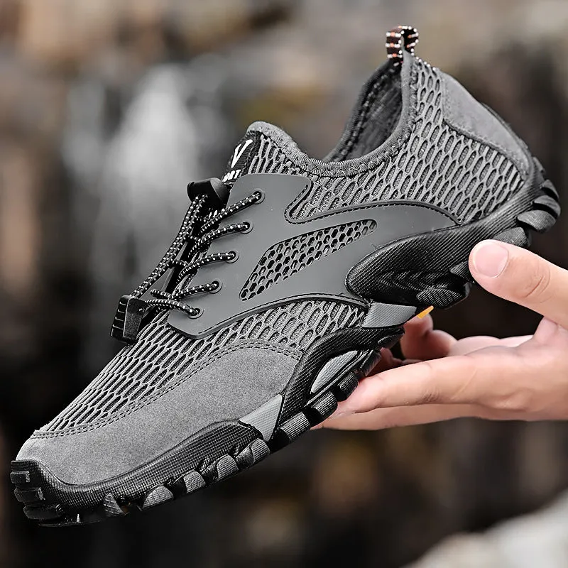 ANTI SLIP, BREATHABLE, DURABLE LEATHER MESH SHOES FOR OUTDOOR MOUNTAINEERING SPORTS