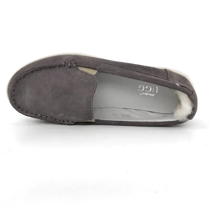 Australian Sheepskin Unisex Casual Flats UGG Moccasin - Grey