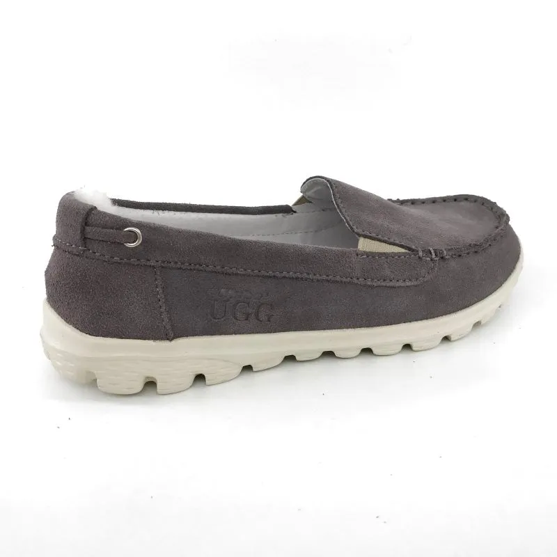 Australian Sheepskin Unisex Casual Flats UGG Moccasin - Grey