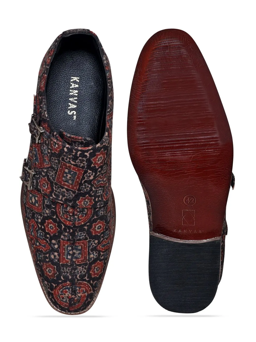 Black Ajrakh Monk Shoes