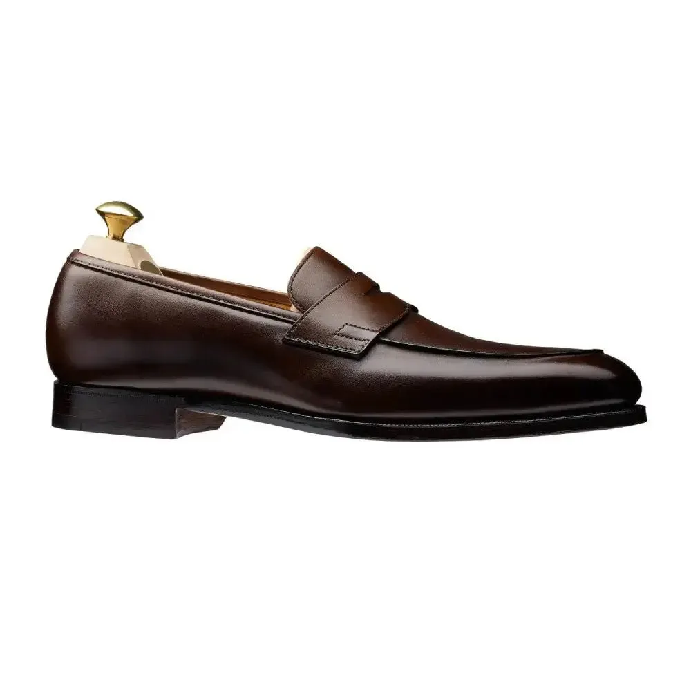 Crawford Dark Brown Hand Grade Penny Loafers