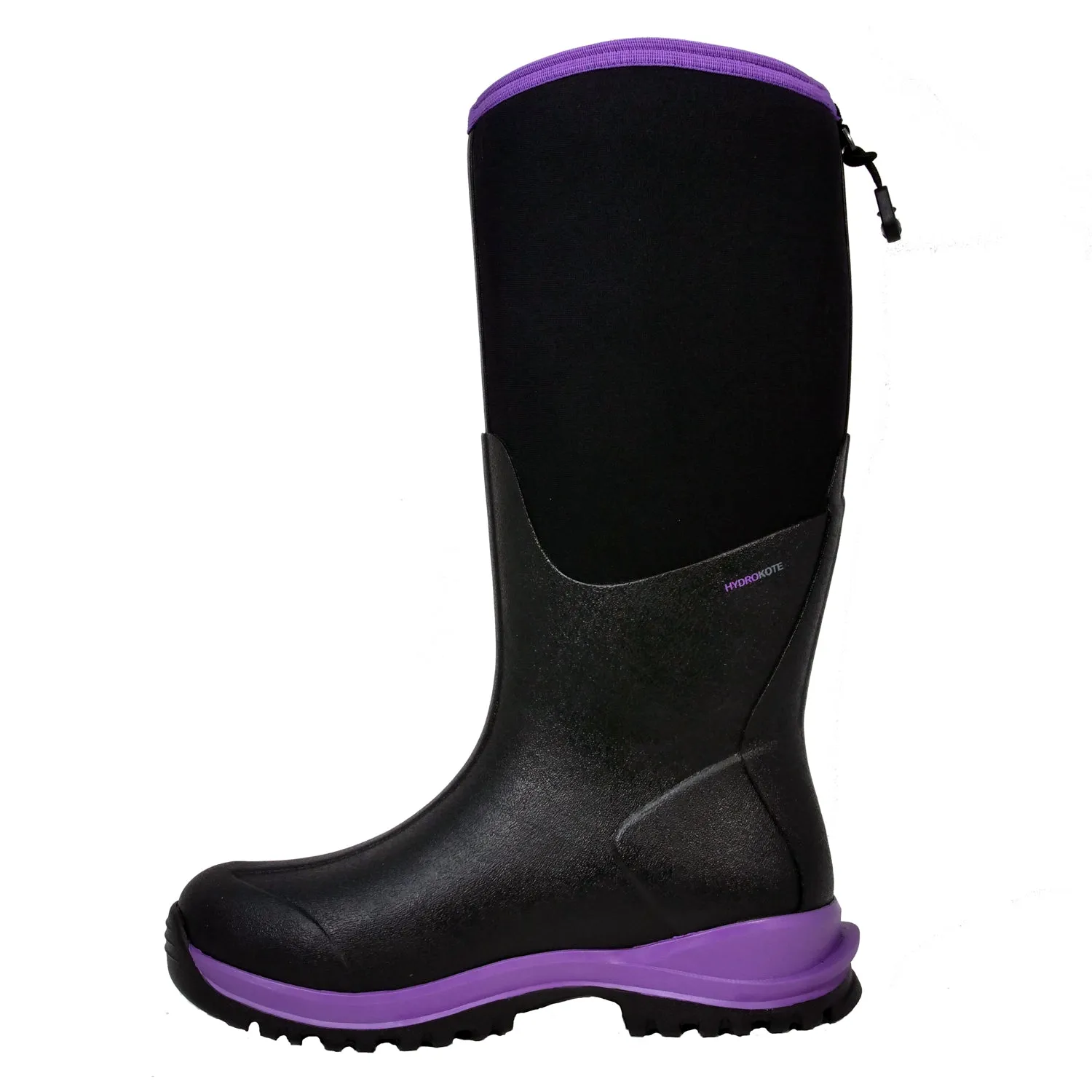 Dryshod Womens Legend MXT Hi Black/Purple Rubber Adventure Work Boots