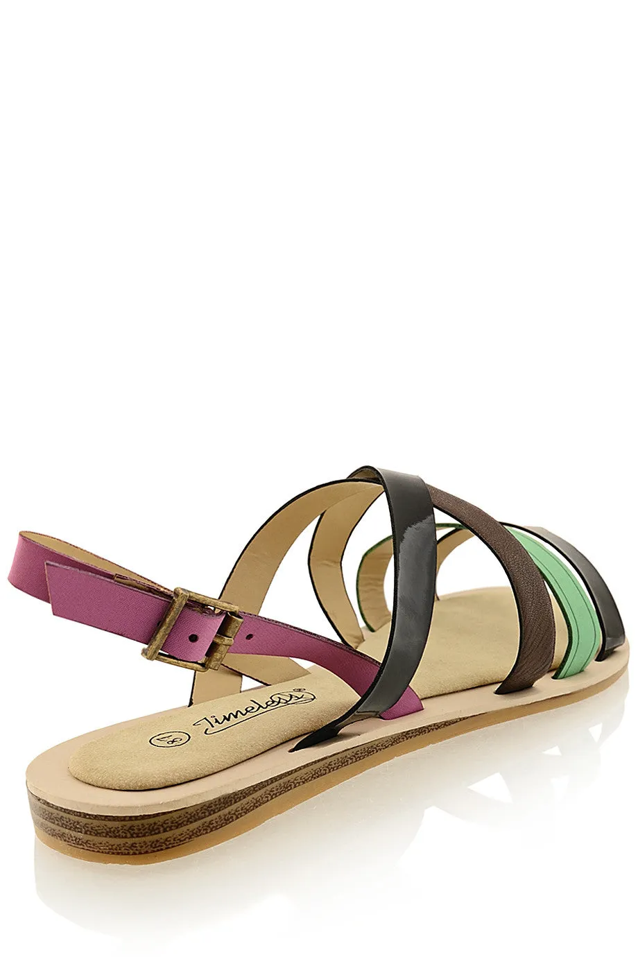 GILBERTE Black Green Sandals