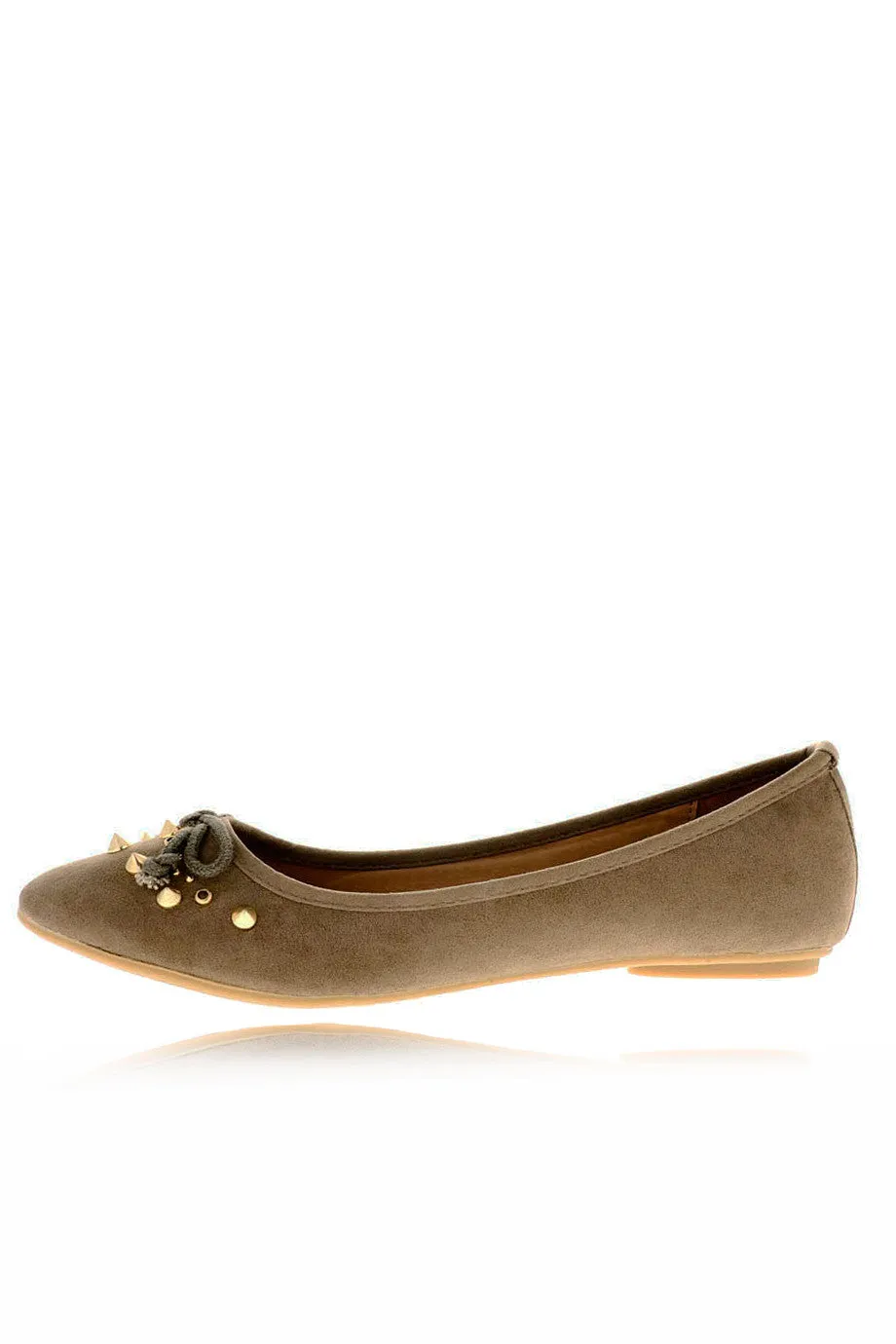 NADINE Taupe Suede Ballerinas