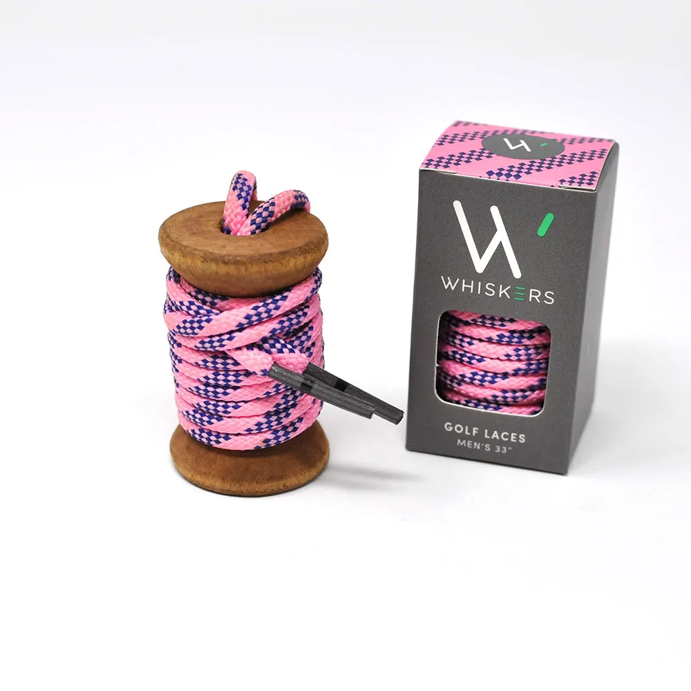 Pink & Navy Classic Round Golf Laces