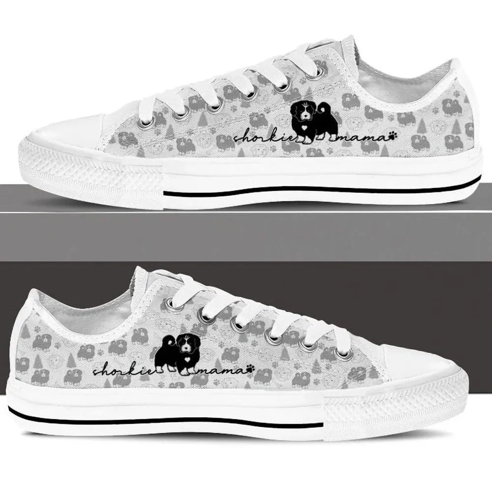 Shorkie Low Top Shoes - Dog Walking Shoes Men Women, Dog Printed Shoes, Canvas Shoes For Men, Women