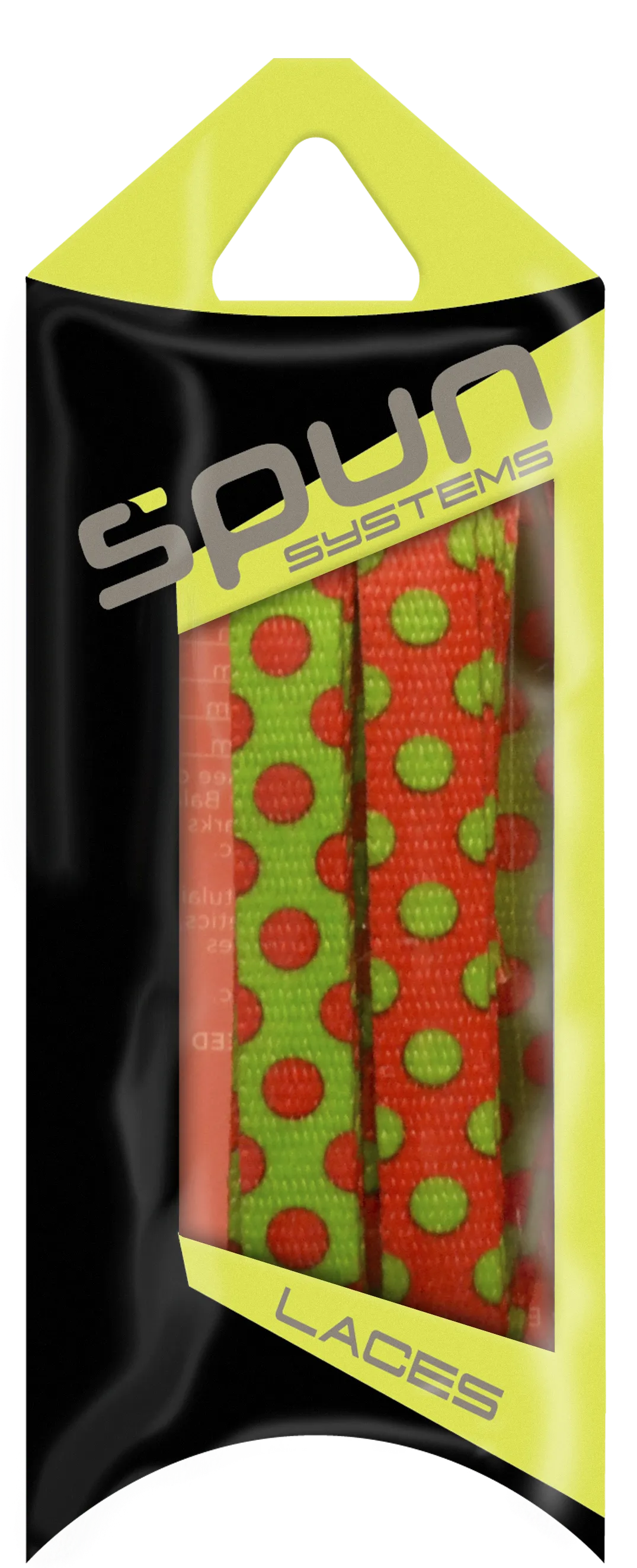 Spun™ 3/8" Printed ShoeLaces - Pink/Green Dots