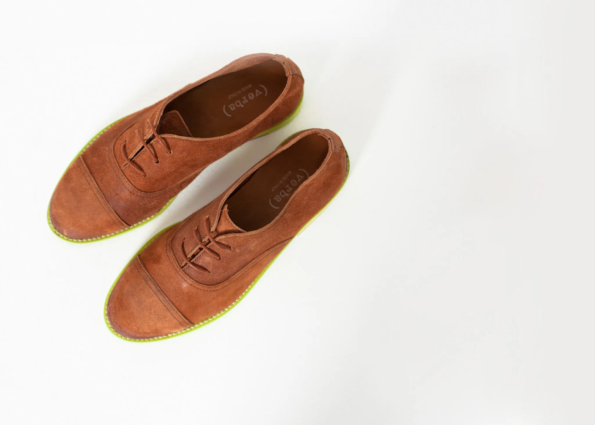 Suede Oxford in Natural/Lime -UEB