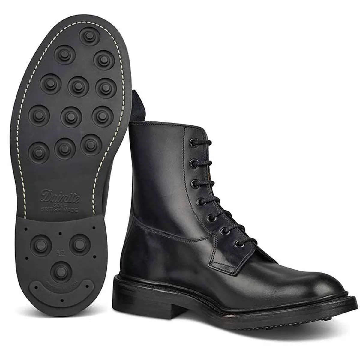 TRICKER'S Burford Boots - Mens Dainite or Leather Sole - Black Calf