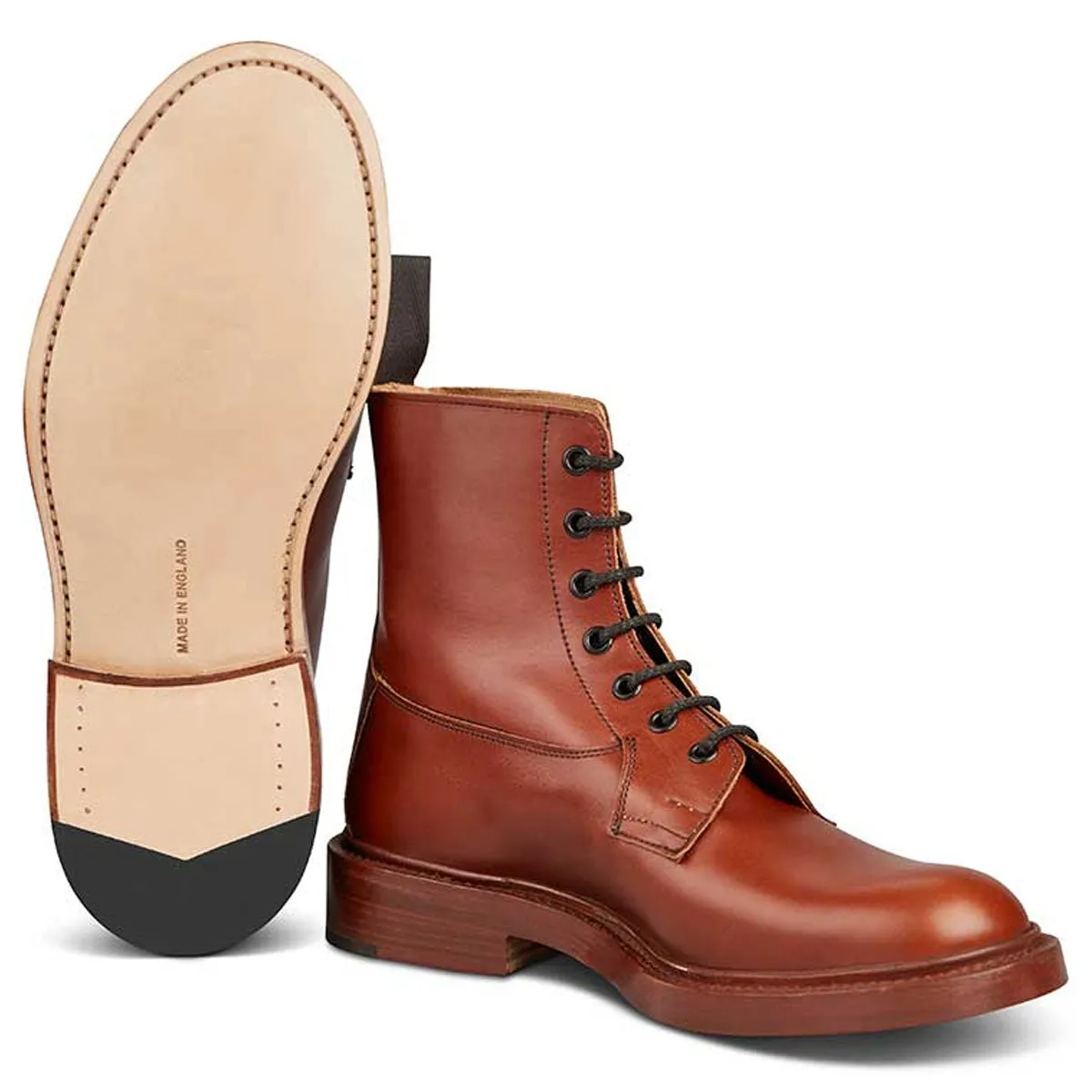 TRICKER'S Burford Boots - Mens Dainite or Leather Sole - Marron Antique