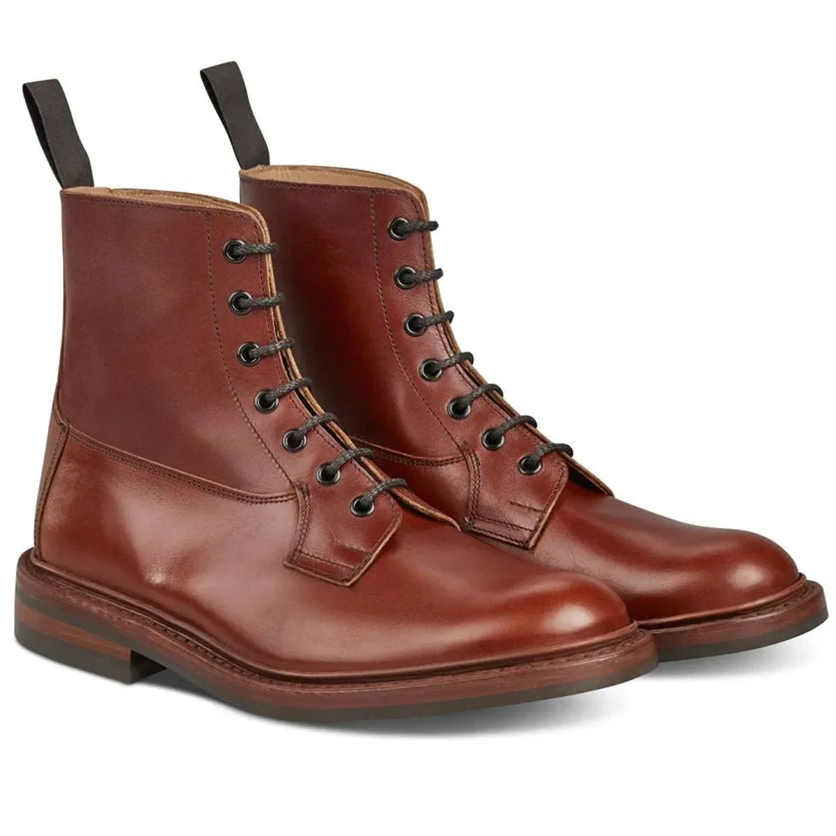 TRICKER'S Burford Boots - Mens Dainite or Leather Sole - Marron Antique