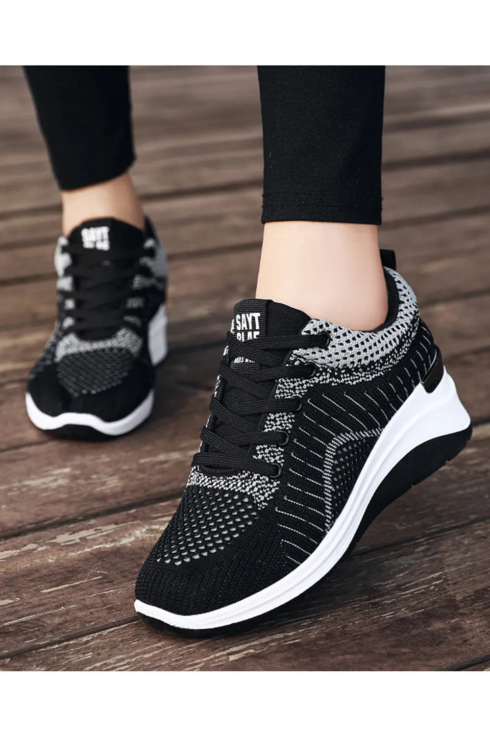 Women Pretty Solid Colored Flat Rubber Surface Restful Inner Collar Comfortable Mesh Round Head Sneaker Shoes - WSA109806