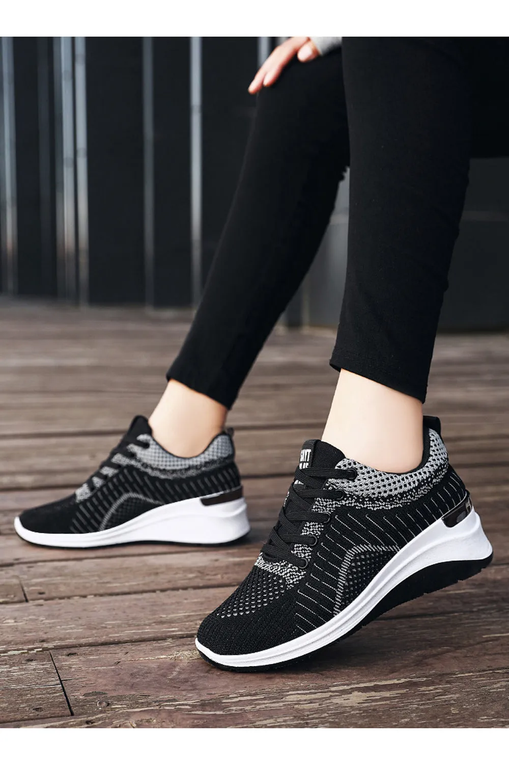 Women Pretty Solid Colored Flat Rubber Surface Restful Inner Collar Comfortable Mesh Round Head Sneaker Shoes - WSA109806