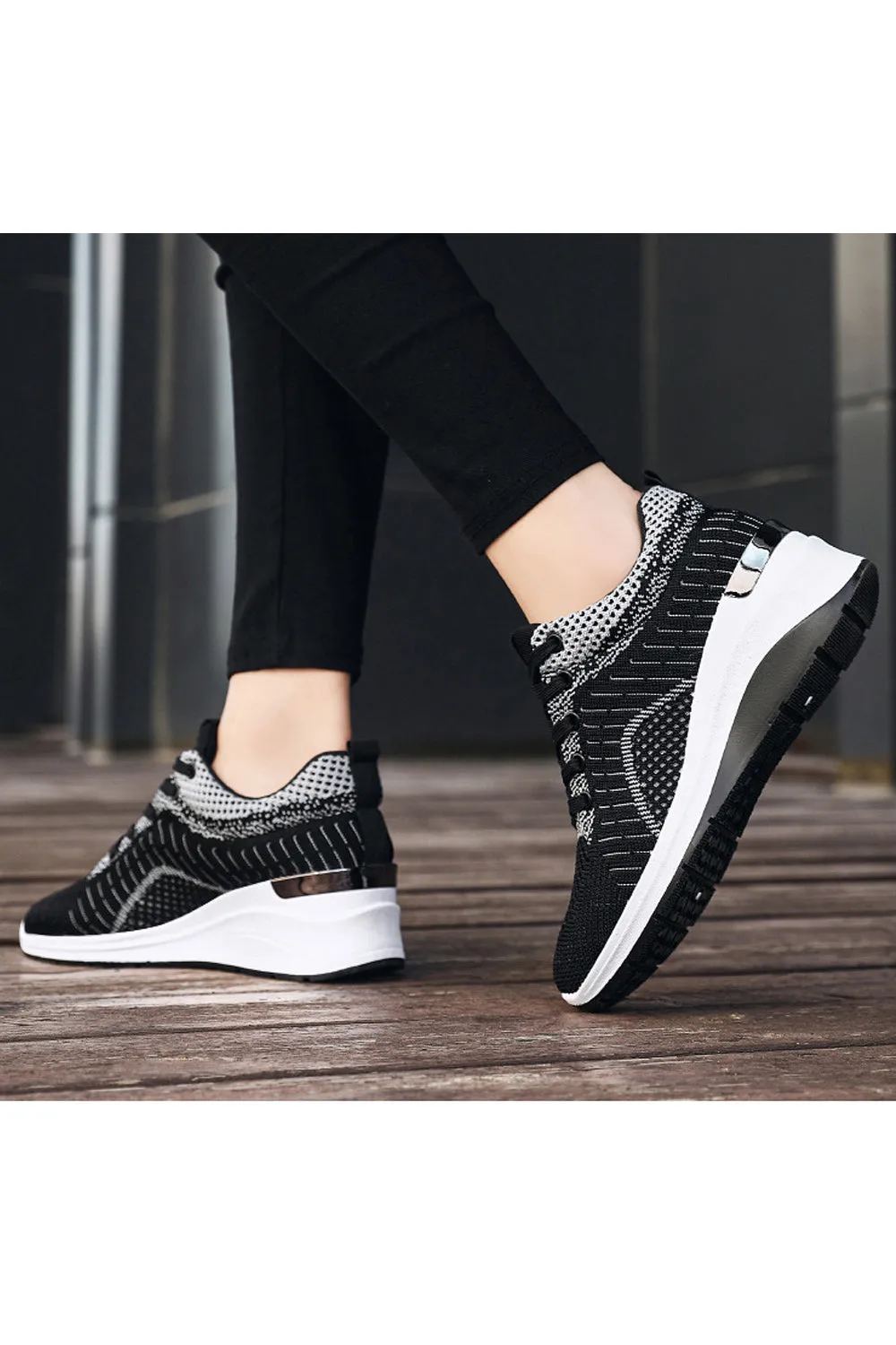 Women Pretty Solid Colored Flat Rubber Surface Restful Inner Collar Comfortable Mesh Round Head Sneaker Shoes - WSA109806