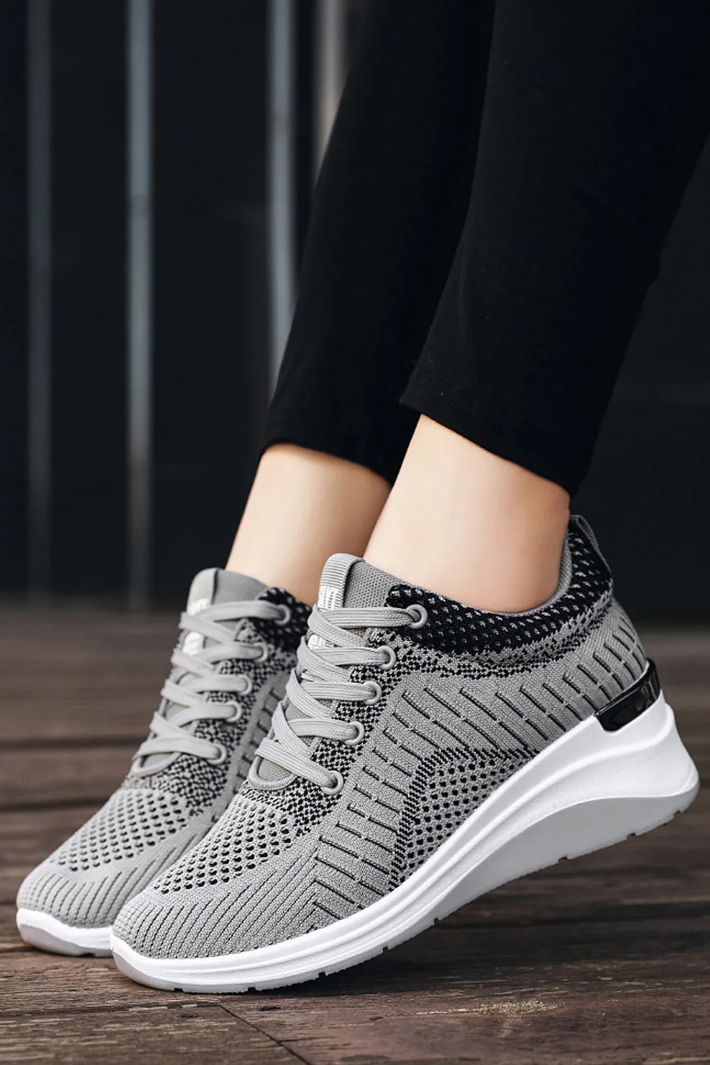 Women Pretty Solid Colored Flat Rubber Surface Restful Inner Collar Comfortable Mesh Round Head Sneaker Shoes - WSA109806