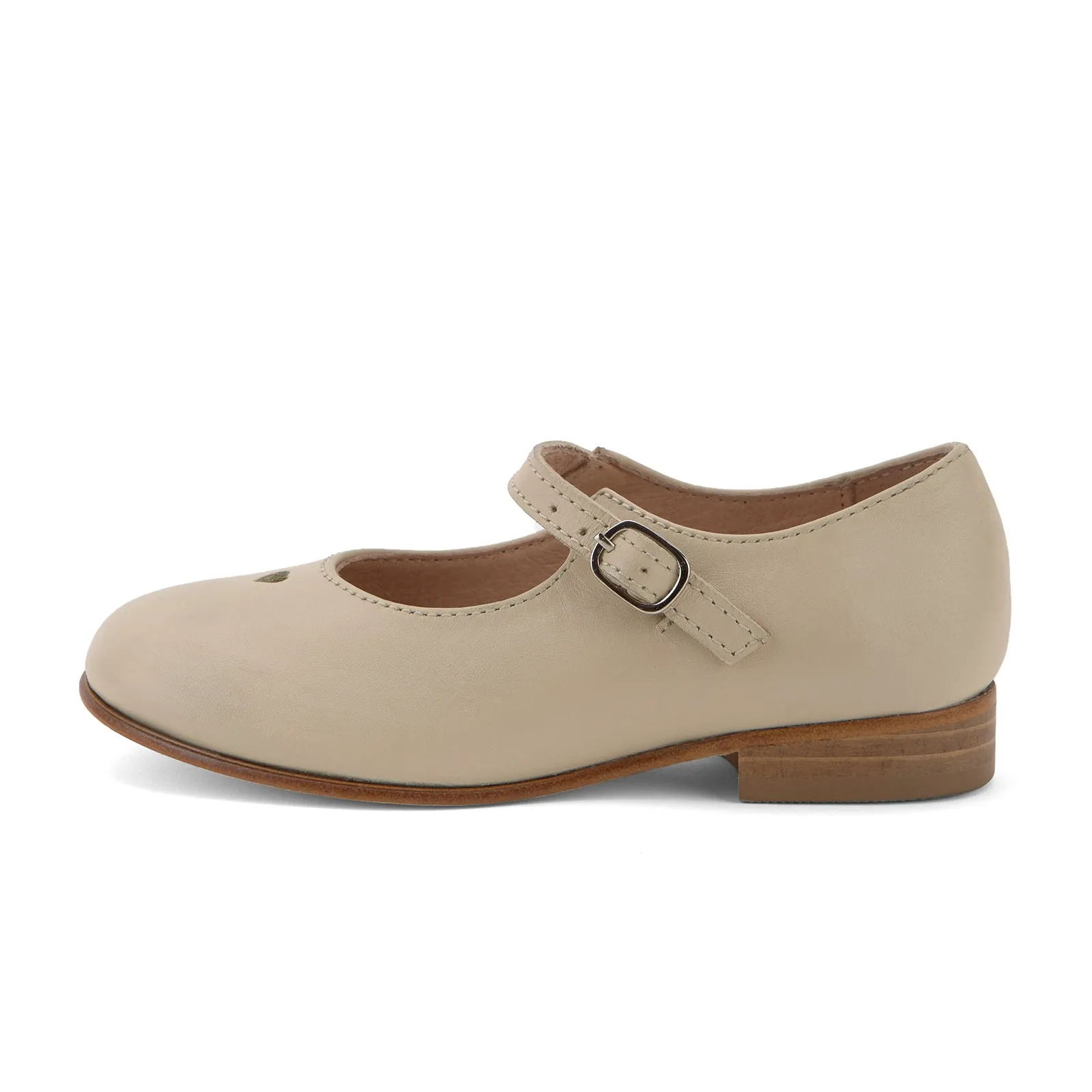 Young Soles Maggie T-Bar Leather Shoes - Tan/Vanilla